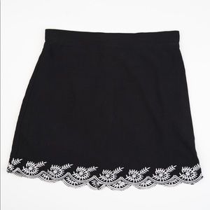 Black and white mini skirt
